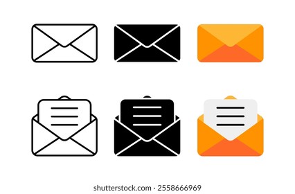 Email icon set. Email Envelope sign. for mobile concept and web design. vector illustration on white background