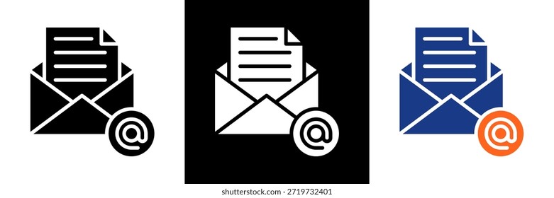 Conjunto de iconos de correo electrónico Ilustración vectorial de glifos