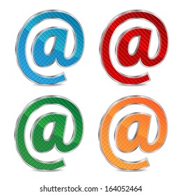 E-mail icon set isolated on a white background.colored icons email.signs for website design.vector