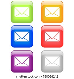 email icon set isolated vector