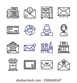 E-Mail Icon Set mit Linien-Symbole. Moderner Thin Line Stil. Geeignet für Web- und Mobile-Icon. Vektorgrafik EPS10.