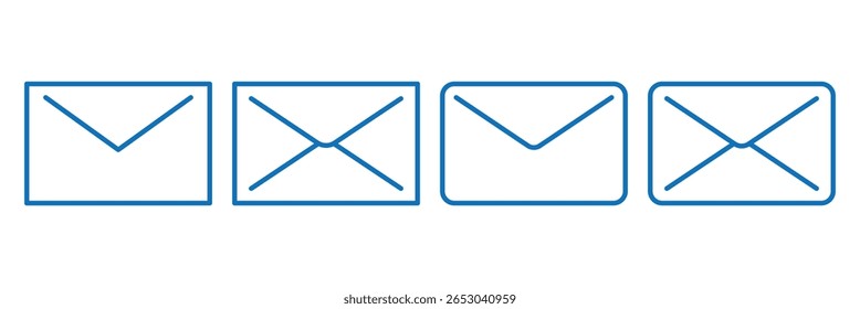 Email icon set. Mail icon set. Envelope icon. Communication, Messaging icon set. envelope mail symbol. Vector illustration