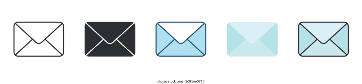 Conjunto de iconos de correo electrónico Colección de estilos múltiples