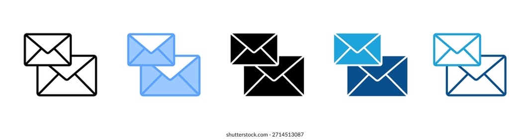 Conjunto de iconos de correo electrónico colección de estilos múltiples