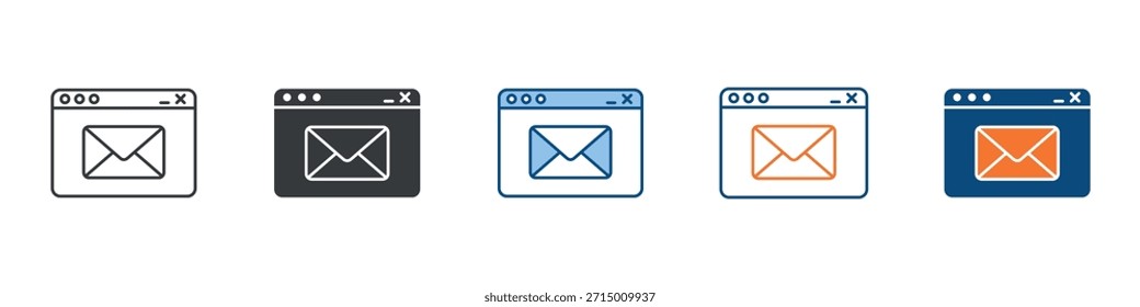 Conjunto de iconos de correo electrónico Colección de estilos múltiples
