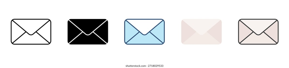 Conjunto de iconos de correo electrónico Colección de estilos múltiples