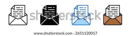 Email Icon Set Multiple Style Collection