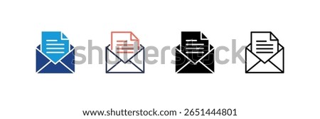 Email icon set multiple style collection