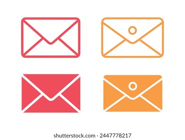 E-Mail-Symbol auf weißem Hintergrund gesetzt. Vektorillustration im trendigen Flachstil