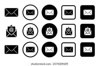 Email icon set. Post mail vector symbol. Envelope icon. E-mail icon. Mail icon vector for web