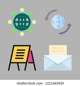 email icon set. vector set about internet, text lines, worldwide and mail icons set.