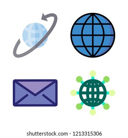 email icon set. vector set about internet, envelope and worldwide icons set.