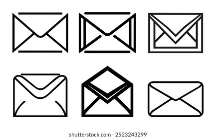 Conjunto de ícones de email. Vetor do ícone de e-mail. Ilustração de ícone de email, envelope, mensagem para web, computador e celular.