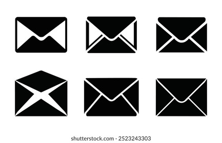 Conjunto de ícones de email. Vetor do ícone de e-mail. Ilustração de ícone de email, envelope, mensagem para web, computador e celular.