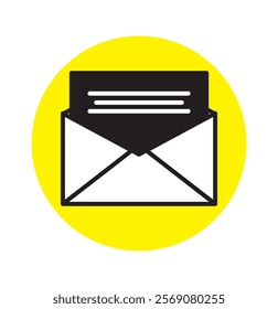 E-mail icon set. email icon vector. E-mail icon. Envelope illustration. Yellow,Black,blue,white Colors mail Design.