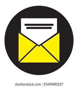 E-mail icon set. email icon vector. E-mail icon. Envelope illustration. Yellow,Black,blue,white Colors mail Design.