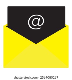 E-mail icon set. email icon vector. E-mail icon. Envelope illustration. Yellow,Black,blue,white Colors mail Design.