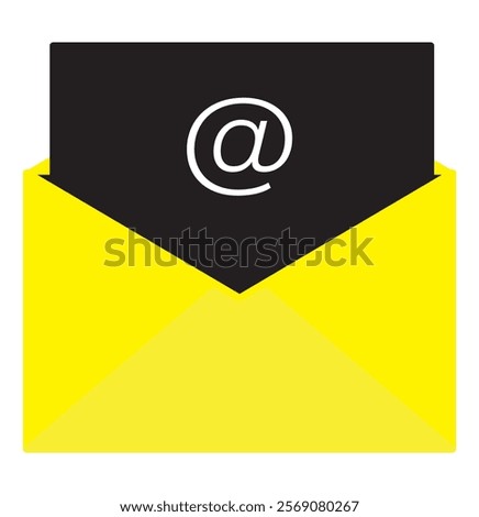 E-mail icon set. email icon vector. E-mail icon. Envelope illustration. Yellow,Black,blue,white Colors mail Design.