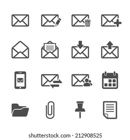 Email Icon Set, Vector Eps10.