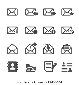 Email Icon Set, Vector Eps10.