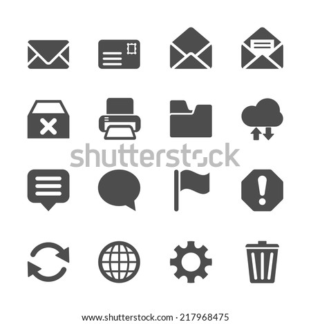 email icon set, vector eps10.