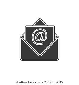 Email Icon Set Ilustración vectorial en negro