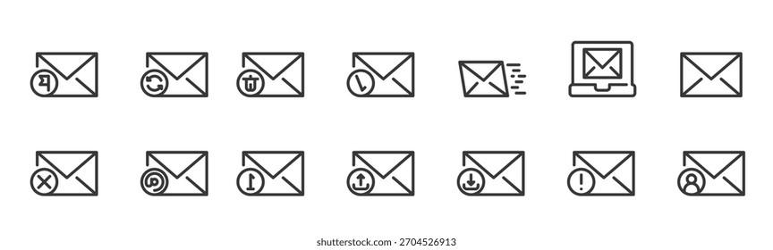 Ilustración vectorial de conjunto de iconos de correo electrónico