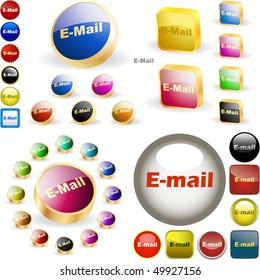 E-mail icon set for web.