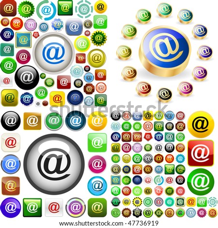 E-mail icon set for web. Vector great collection.