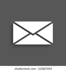 Email icon with shadow on a grey background