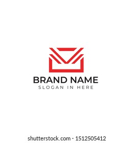 Email icon shaped with bold line vector logo design element