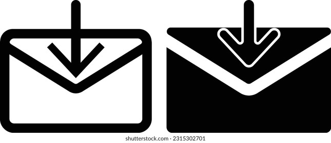 E-Mail-Symbol, einfache, trendige, flache Linie und solide einzelne Vektorgrafik auf weißem Hintergrund. Für Apps, Logo, Websites, Symbol, UI, UX, Grafik und Web-Design. EPS10.