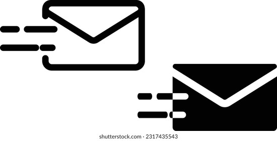 E-Mail-Symbol, einfache, trendige, flache Linie und solide einzelne Vektorgrafik auf weißem Hintergrund. Für Apps, Logo, Websites, Symbol, UI, UX, Grafik und Web-Design. EPS10.