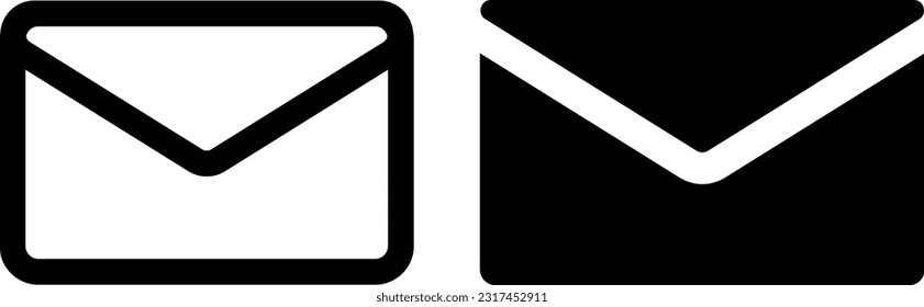 Hoja de iconos de correo electrónico, línea de estilo plana simple y sólida ilustración vectorial aislada sobre fondo blanco. Para aplicaciones, logotipo, sitios web, símbolo , UI, UX, gráfico y diseño web. EPS 10.