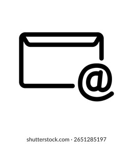 Email icon showing a mail and an at sign for electronic messages