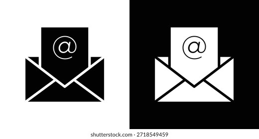 Email icono silueta Ilustración vectorial aislado estilo plano