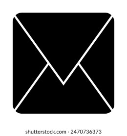 E-Mail-Symbol, Silhouetten-Vektorgrafik isoliert auf weißem Hintergrund. Einfaches und modernes Design