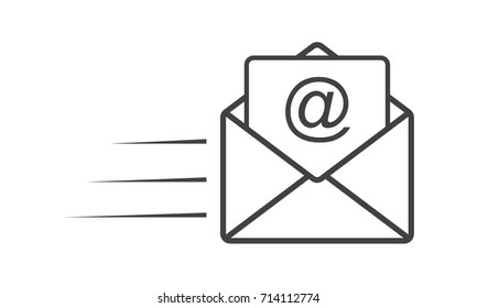 Email icon - simple flat design isolated on white background, vector