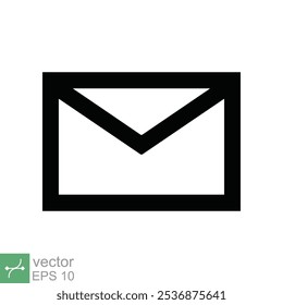 Email icon. Simple flat style. Envelope mail services, contacts message send letter, mailbox concept. Vector illustration isolated on white background. EPS 10.