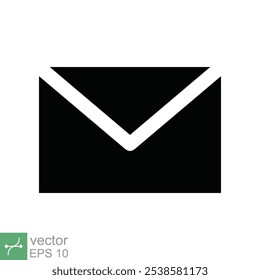 Email icon. Simple flat style. Envelope mail services, contacts message send letter, mailbox concept. Vector illustration isolated on white background. EPS 10.