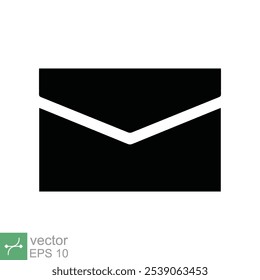 Email icon. Simple flat style. Envelope mail services, contacts message send letter, mailbox concept. Vector illustration isolated on white background. EPS 10.