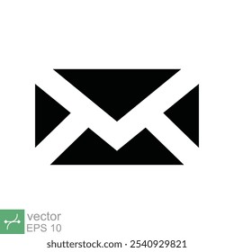 Email icon. Simple flat style. Envelope mail services, contacts message send letter, mailbox concept. Vector illustration isolated on white background. EPS 10.