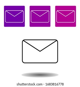 email icon. Simple line vector of Web purple color set for UI and UX, website or mobile application