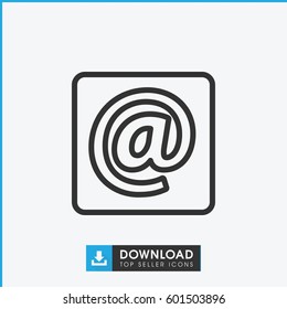 at email icon. simple outline at email vector icon. on white background.