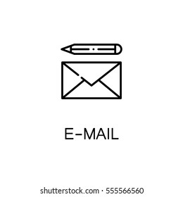 E-mail icon. Single high quality outline symbol for web design or mobile app. Thin line sign for design logo. Black outline pictogram on white background