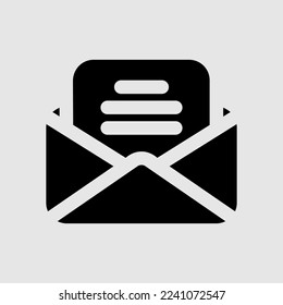 Email icon in solid style, use for website mobile app presentation