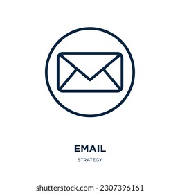 E-Mail-Symbol aus der Strategie-Sammlung. Dünne, lineare E-Mail, Internet, Businesscenter Symbol einzeln auf weißem Hintergrund. E-Mail-Zeichen, Symbol für Web und Mobilfunk