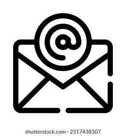 ícone de e-mail com estrutura de tópicos de estilo