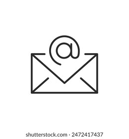 E-Mail-Symbol. Ein stilisiertes Symbol für E-Mail-Exploration oder Posteingangsverwaltung, ideal für Anwendungen, Websites und E-Mail-Marketing-Tools. Vektorillustration