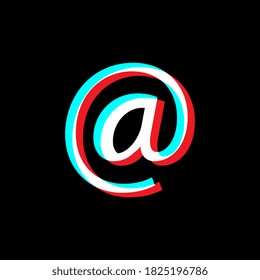 Email icon, symbol, sign. Social media concept. Isolated on black background. 